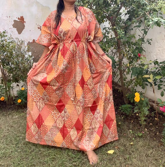 Caftano di cotone, caftano taglie forti, abito caftano, kimono