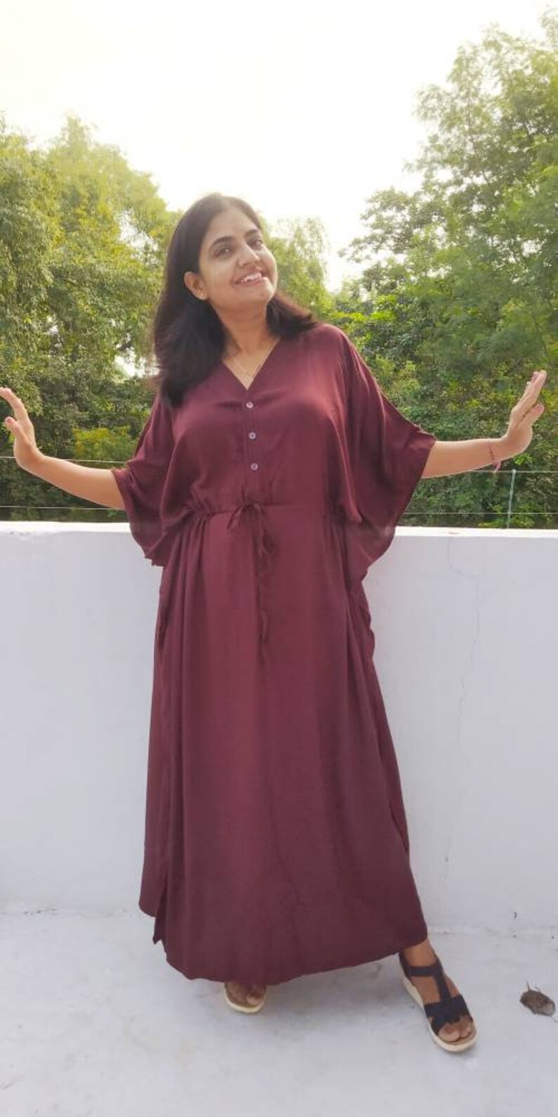 Maternity Robe Cotton Kaftan Nursing Dress Caftan Maxi Dress Etsy