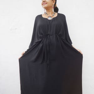 Plus Size Black Kaftan Black Maxi Dress Oversized Dress - Etsy