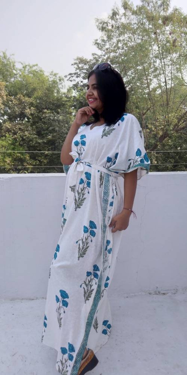 cotton caftan robe