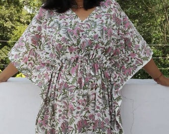 Caftan indien, robe tunique kimono caftan pour femme, robe de villégiature, robe de soirée d'été, tenues de plage, robe de vacances, robe ample