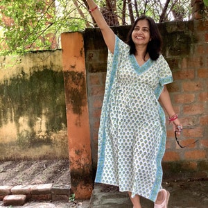 Cotton Caftan, kaftan, plus size kaftan, maxi dress, kaftan, Indian dress, Indian kaftan, plus size gown, maternity dress, photoshoot dress