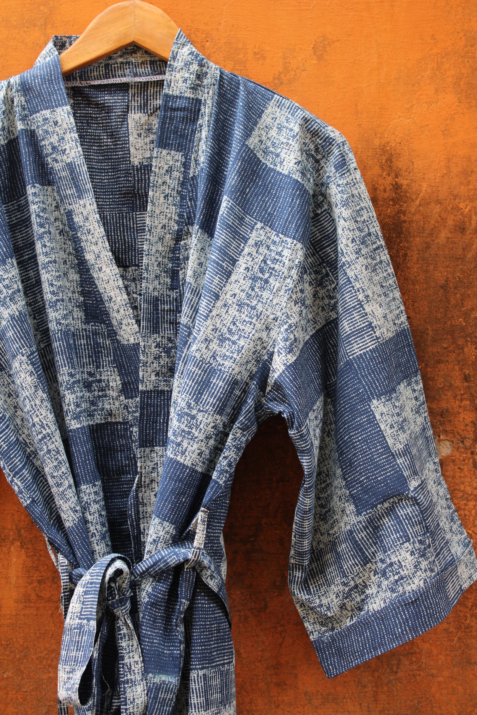 Indigo Cotton Kimono Robes for Women Indian Dressing Gown - Etsy
