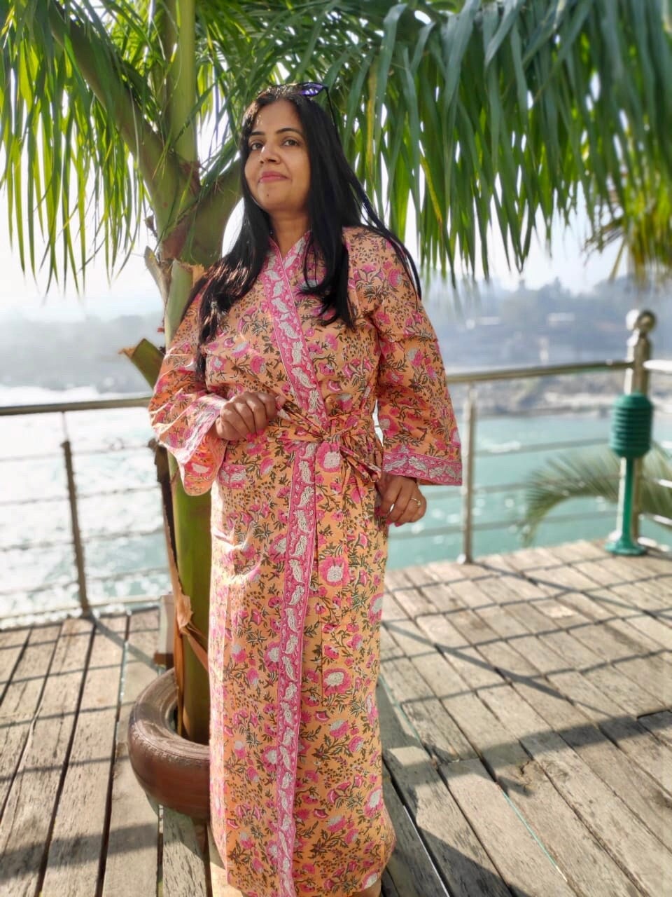 Cotton Kimono Robes for Women Indian Dressing Gown Unisex Blockprint Beach Cover ups Bridesmaid Gifts Cotton Kimono