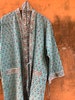 Teal Cotton Kimono Robes for Women Indian Dressing Gown Unisex Blockprint Beach Cover ups Bridesmaid Gifts 