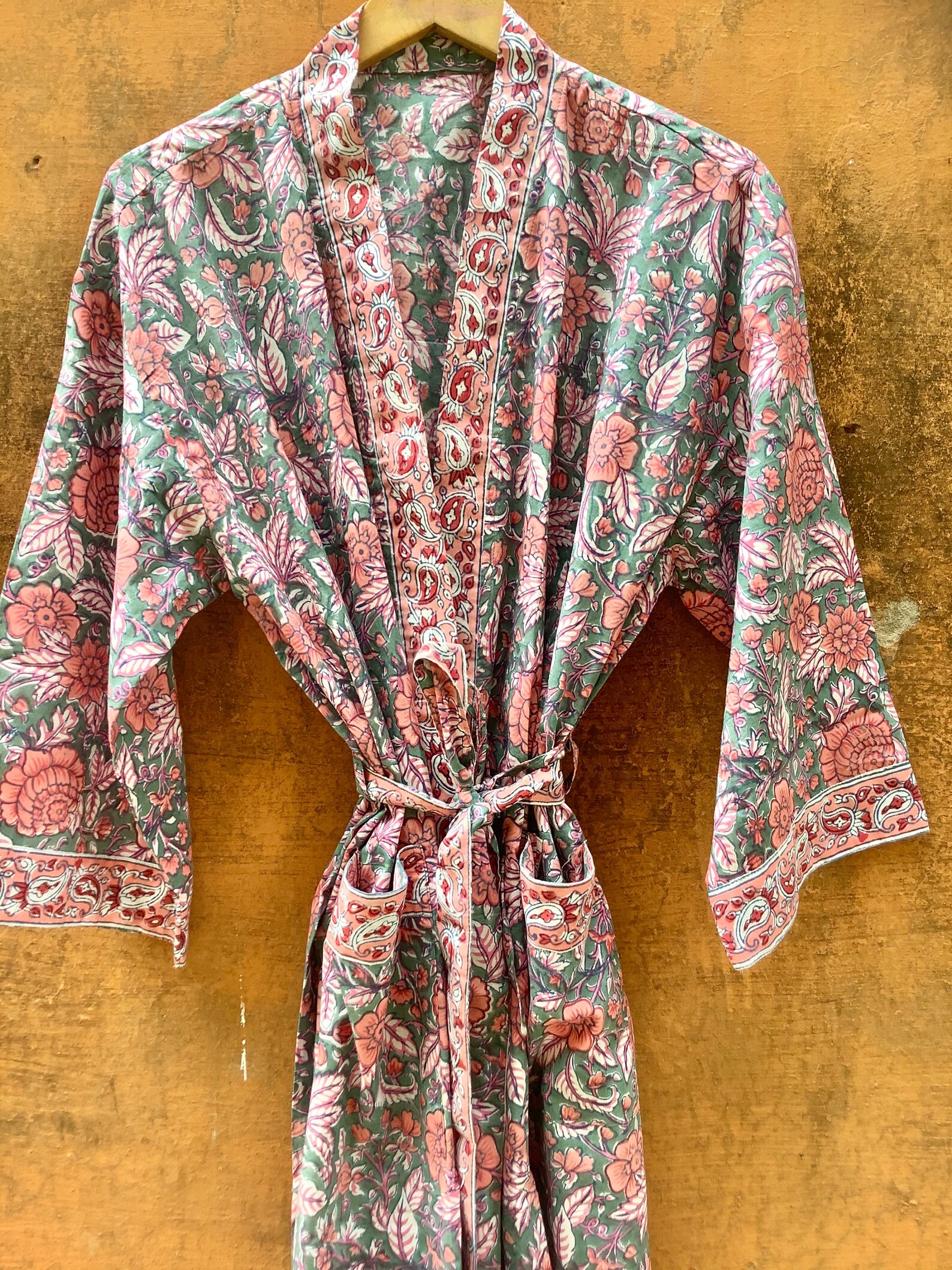 Cotton Kimono Robes for Women Indian Dressing Gown Unisex Etsy UK