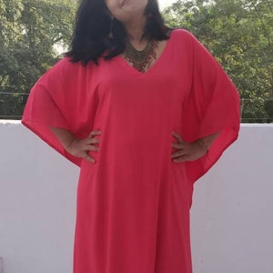 Pink RAYON caftan, pink dress, Kaftan Maxi Dress, Plus size clothing, Plus size kaftan, Plus size dress, Christmas gift