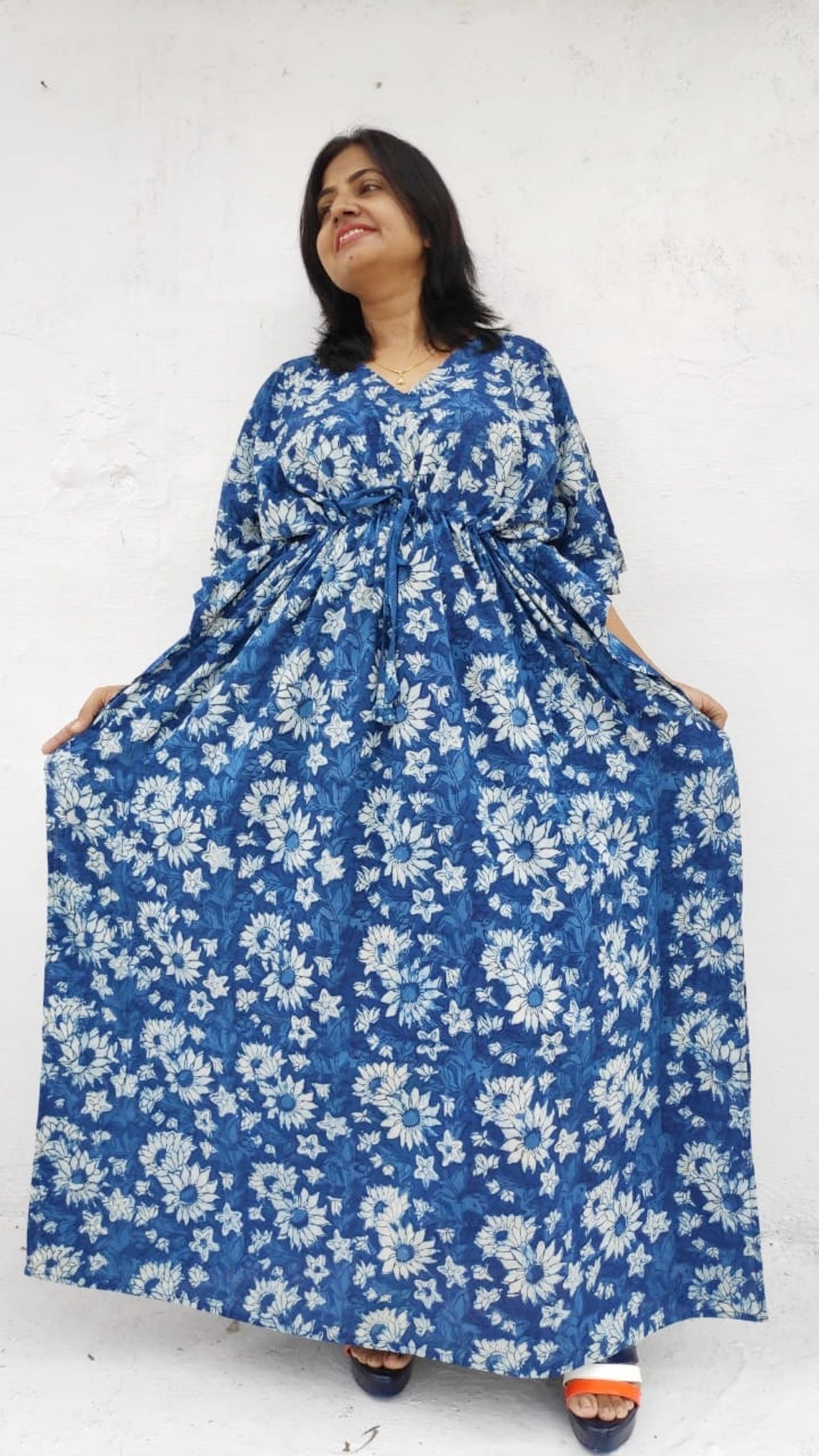 Kaftan Maxi Dress Cotton Caftan Indian Dress Caftan Dress Etsy