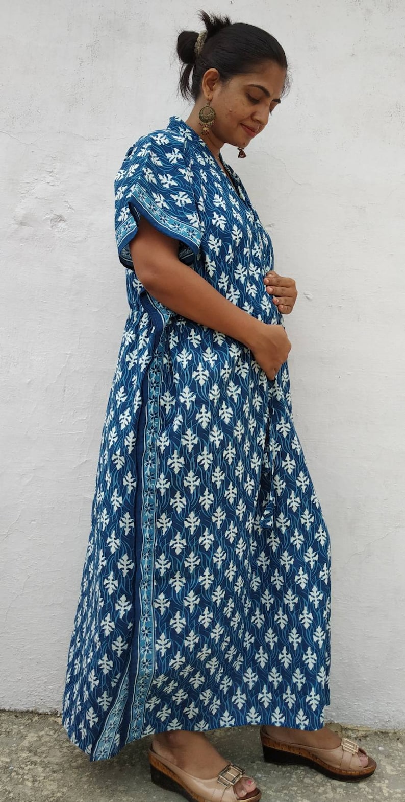 Maternity Hospital Gown Maternity Kaftan Robe Nursing Cotton Etsy