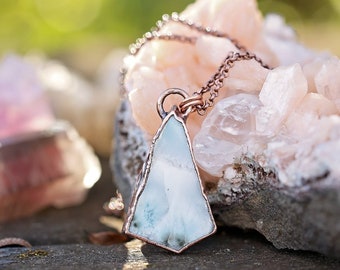 Larmier Pendant Necklace - Larimar Talisman - Larimar Jewelry - Crystal Talisman - Blue Crystal Pendant