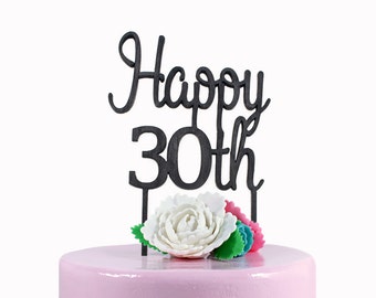 30 Geburtstag Kuchen Topper - dreißig Cake Topper - Kuchen-Deckel 30 - 30. Geburtstag Kuchen Topper - glücklich 30. - Geburtstag-Kuchen-Deckel