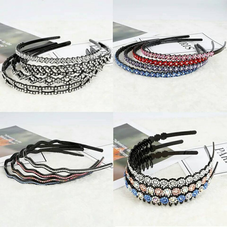 Women Fashion Metal Rhinestone Head Chain Jewelry Headband HeadPiece HairBand UK