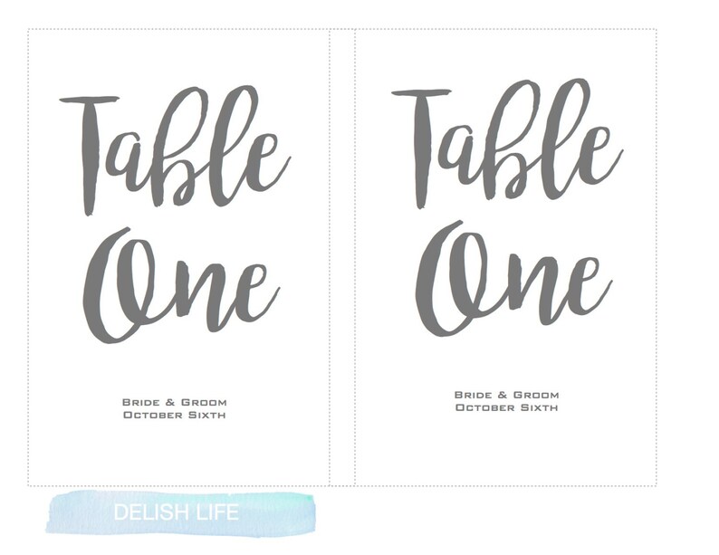 Instant Download Mac Or Pc Table Numbers Printable And Editable Wedding Table Number Template Paper Party Supplies Invitations Announcements Kromasol Com