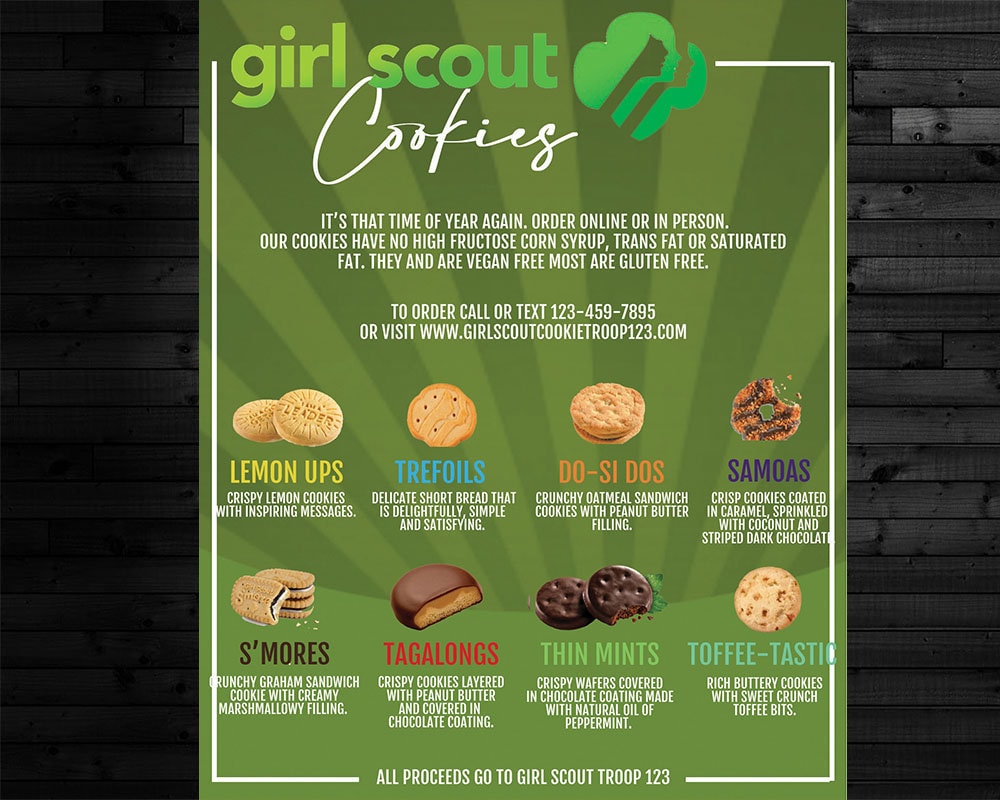 Girl Scout Cookie Flyer EDITABLE Event Flyer Poster Etsy