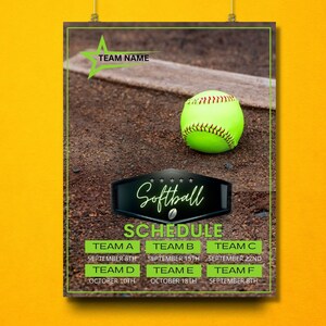 Softball Schedule Flyer and Instagram Post Template, Sports Flyer ...