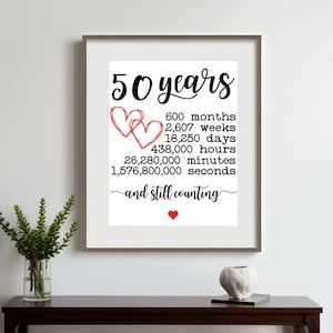 50-jarig jubileum Wall Art File, Instant download, Anniversary Gift, DIY Wedding Sign, 5 bestanden, waaronder Svg, Dxf, Eps, Jpeg en Png