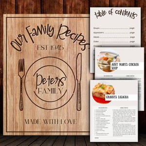 Recipe Book templates, Editable Recipe Sheet Templates, Recipe Cards, Recipe Binder, 8.5x11 Printable, Editable in Canva 16 files