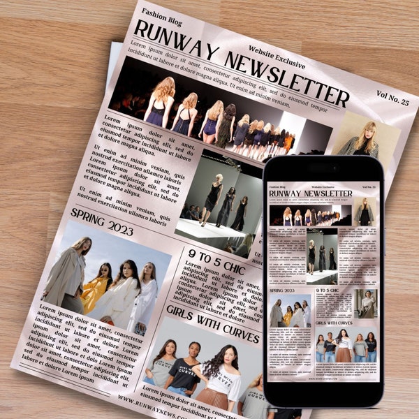 Professional Fashion Newsletter Template - Editable in Canva - Social Media Blog - Instant Download - Email, Print & Mobile Optimized