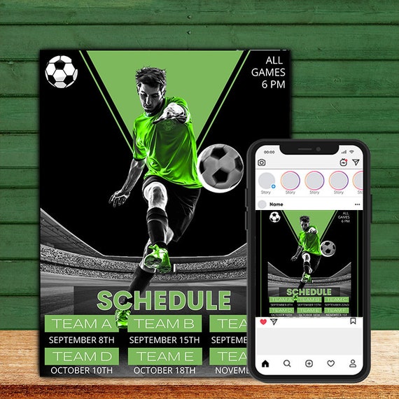 Soccer Match Social Media Post Or Flyer Template