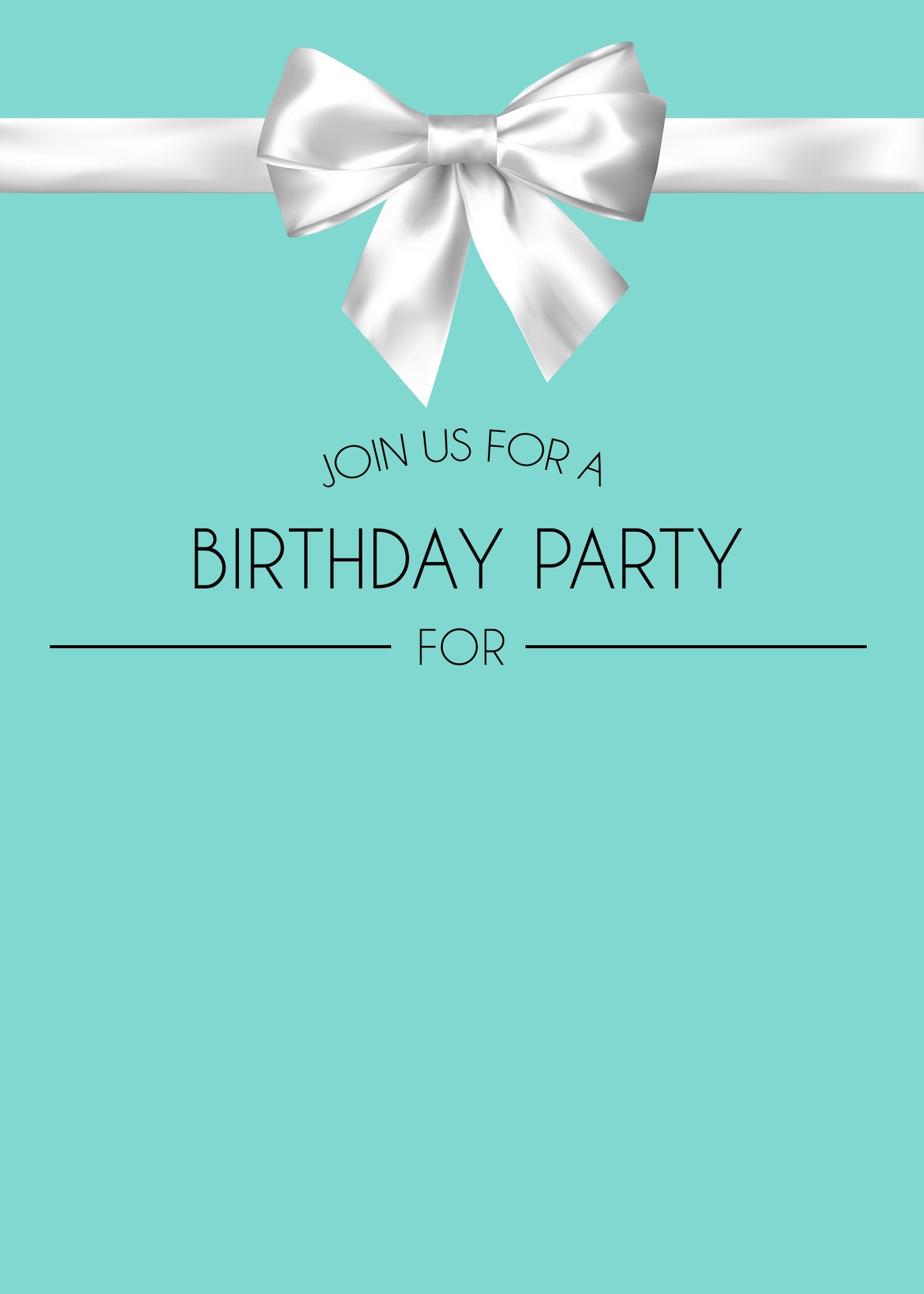 Tiffany's Inspired Invitation Printable invite INSTANT Etsy