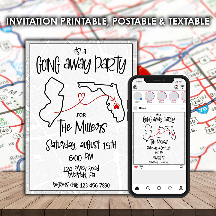 Going Away Party Invitation and Instagram Template, Digital Invite ...