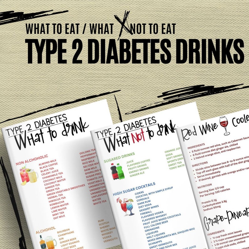 Diabetes Alcohol Drink List, Diet Sheet Guide, Patient Education
