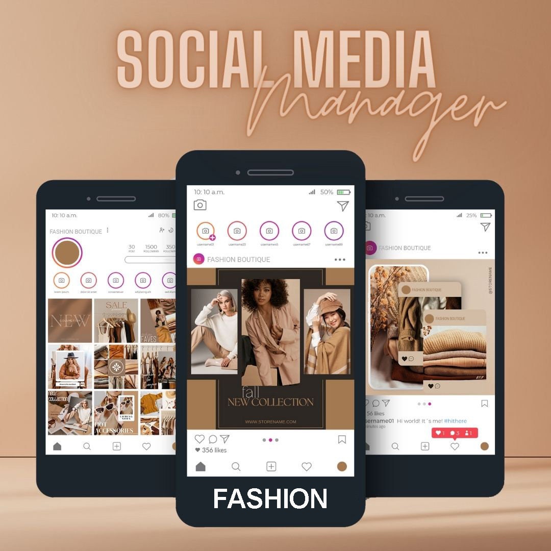 Fashion Instagram Post Templates, Social Media Kit (canva, PDF) - Etsy