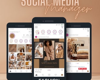 Fashion Instagram Post Templates, Social Media Kit (Canva, PDF)