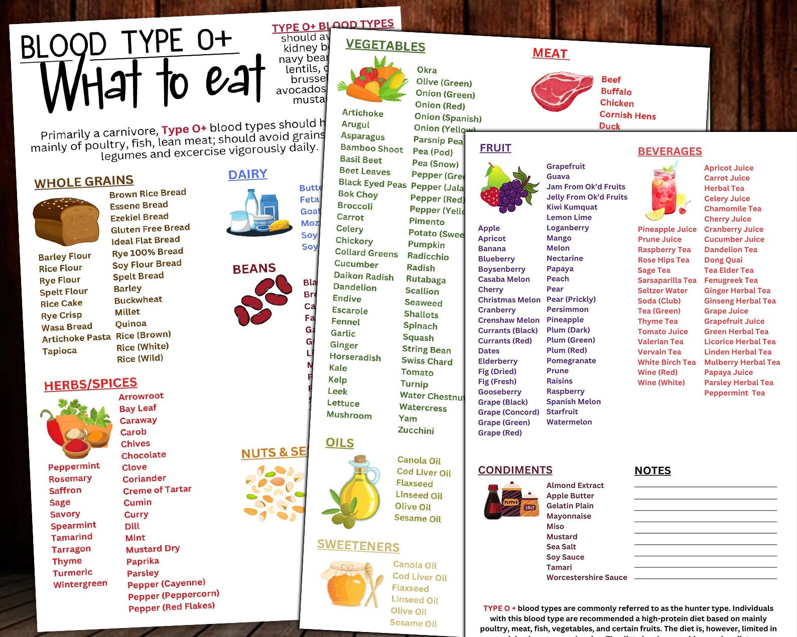 Blood Type O Food Chart Blood Type Diet Blood Group Food Etsy Blood Type O Food Chart Blood Type Diet Blood Group Food Etsy