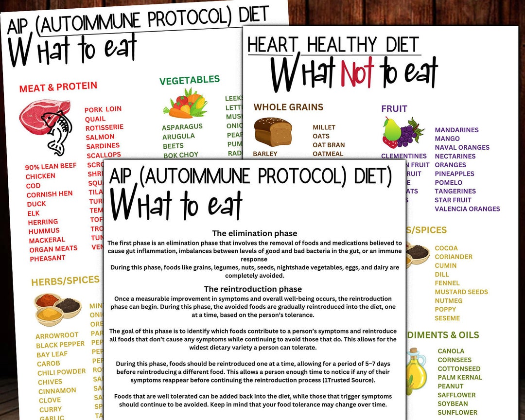 AIP Autoimmune Protocol Food List and Diet Guide Patient - Etsy AIP Autoimmune Protocol Food List and Diet Guide Patient - Etsy
