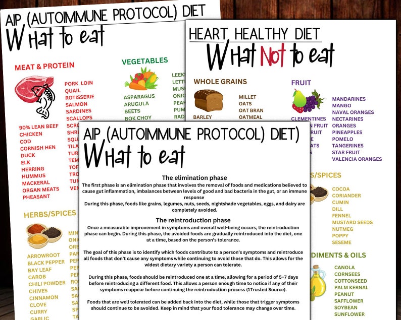 AIP Autoimmune Protocol Food List and Diet Guide Patient - Etsy