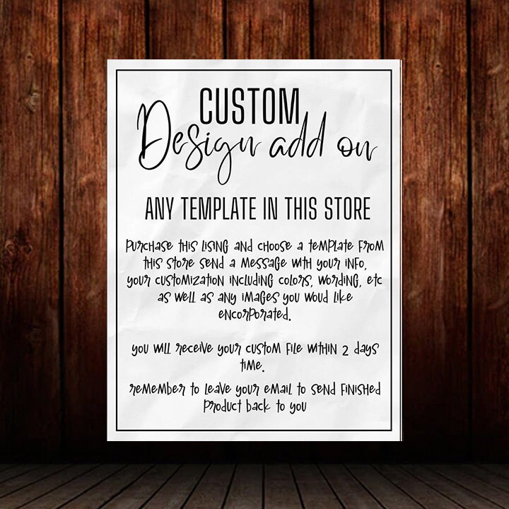 Custom Design Add on - Customized for You Add on - Custom Art Add on ...