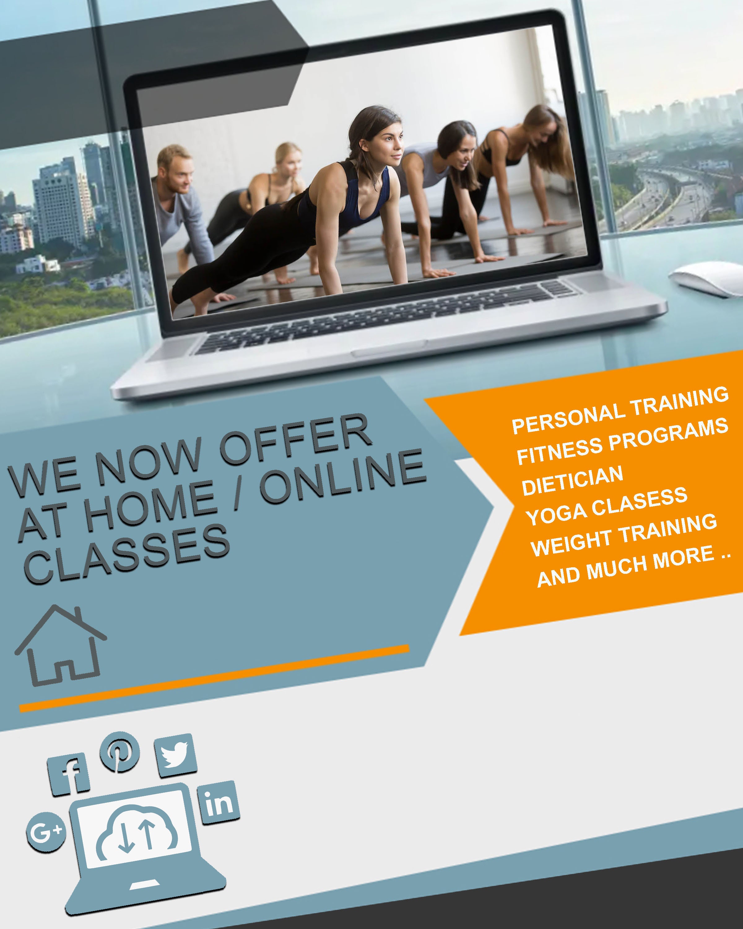 Gym Online Classes Flyer Editable Event Flyer Photoshop | Etsy