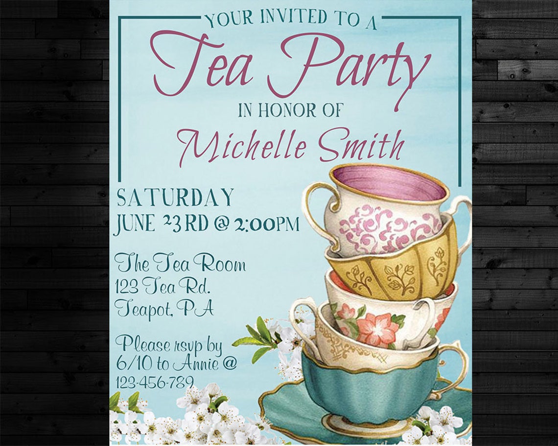 Tea Party Flyer Editable Event Flyer Poster Instant Etsy