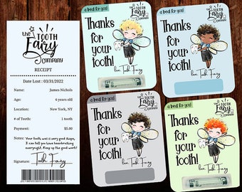 Tooth Fairy Receipt & Money Card: Printable DIY Canva Template (Digital Download)