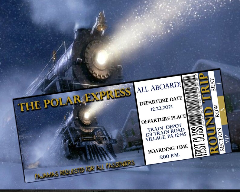 The Polar Express Ticket Template DIY Instant Download Etsy