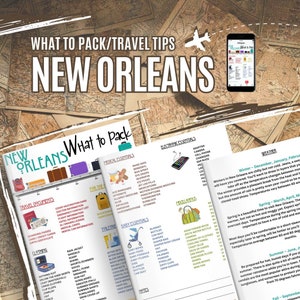 What to Pack List, New Orleans Packing Checklist, Editable in Canva or Print As Is, 9 Files (3 jpegs, 3 pdfs and 3 Canva files)