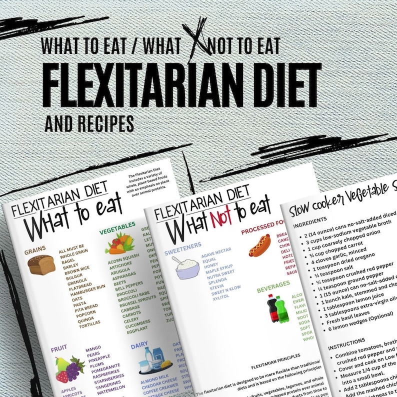 Flexitarian Vegan Diet Food List and Diet Guide W/recipes, Patient