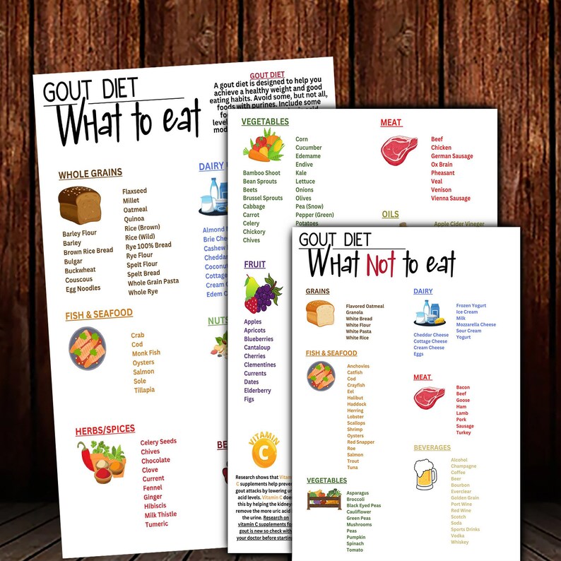 Gout Food List and Diet Guide Patient Education Guide Etsy