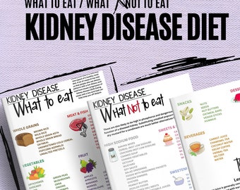 Kidney Disease Diet Guide, Food List, Canva Editable (Digital Download)