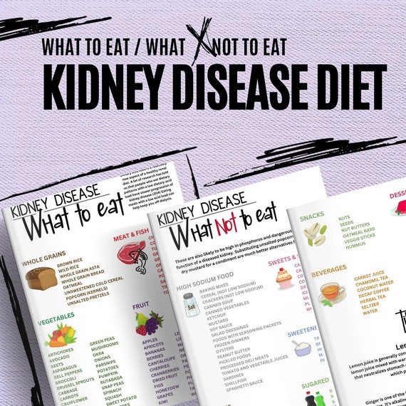 Kidney Disease Diet Guide, Food List, Canva Editable (Digital Download)