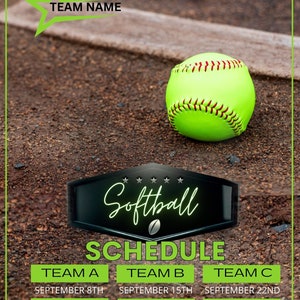 Softball Schedule Flyer and Instagram Post Template, Sports Flyer ...