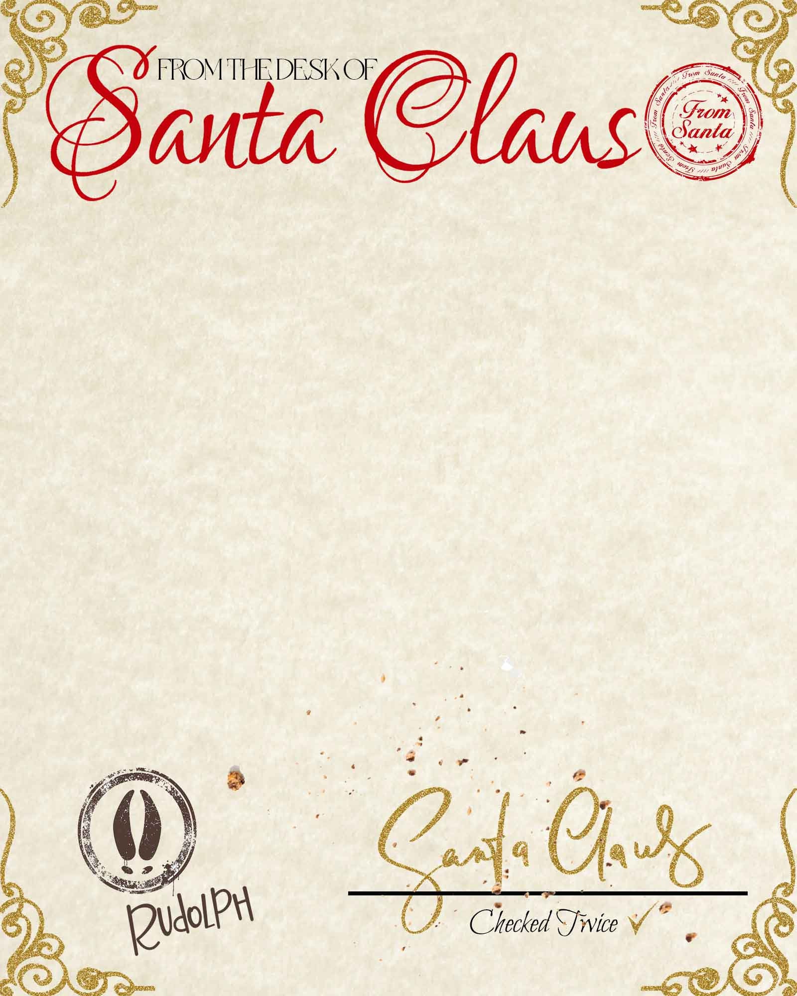 Santa Thank You Letter, Editable Template (photoshop, Instant