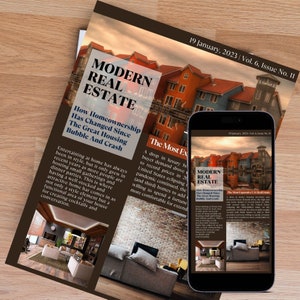 Real Estate Editable Monthly Newsletter Canva Template - Email Marketing Blog Template, Mailchimp Template, Digital Marketing Welcome Email