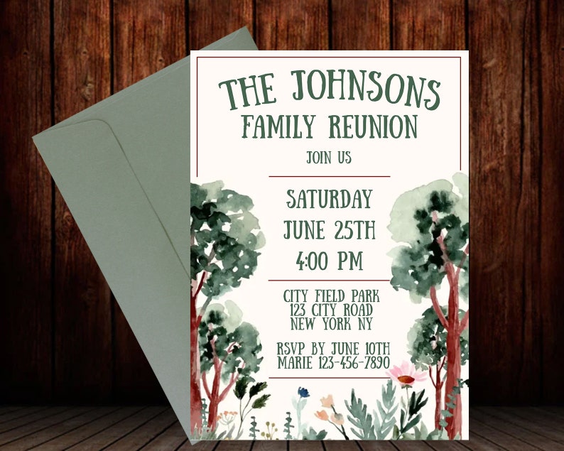 Invite Family Family Reunion Invitation Template – Editable Photoshop, Social Media ...