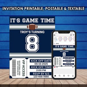 Dallas Football Editable Sports Themed Invitation/Evite, Birthday Party Announcement, Invitation & InstaTemplate,Editable Digital Download