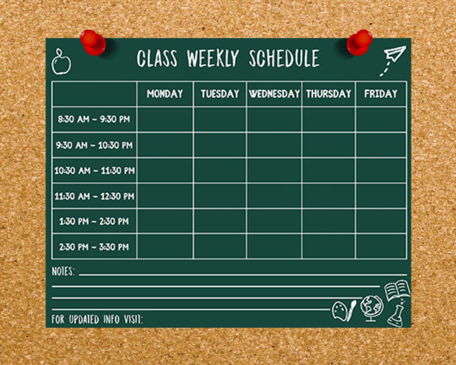 Back to School Class Schedule Poster/Flyer EDITABLE Flyer Etsy