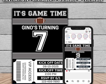 Las Vegas Raiders Football Birthday Invitation, Insta Template (Digital Download)
