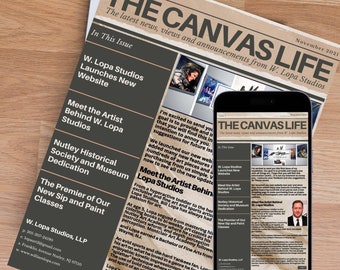 Modern Art Editable Monthly Newsletter Canva Template - Email Marketing Blog Template, Mailchimp Template, Digital Marketing Welcome Email