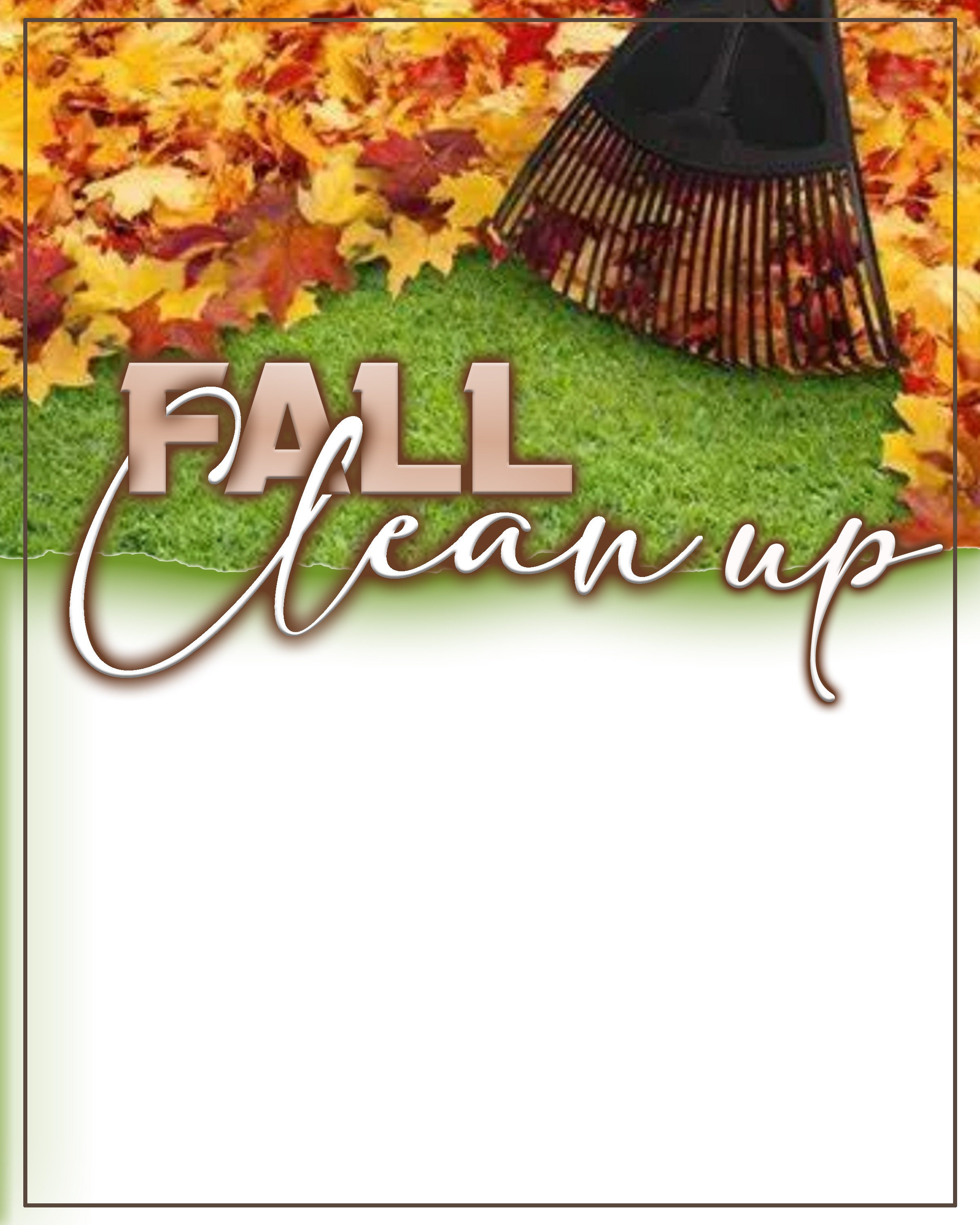 Fall Clean up Flyer and Instagram Post Editable Photoshop Template ...